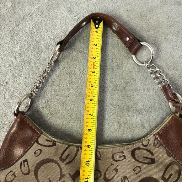 Guess Veneto 2 Tone Brown Logo Handbag - Picture 10 of 12